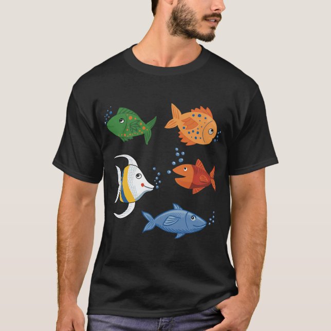 Cute Cartoon Fish T-Shirt (Front)