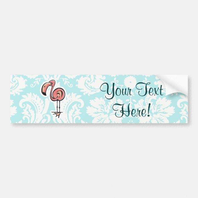 Cute Cartoon Flamingo Bumper Sticker (Front)