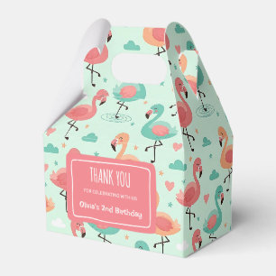 Cute Cartoon Flamingo Pattern Favour Box