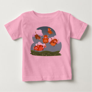 Cute Cartoon Floating Highland Cows Baby T-Shirt