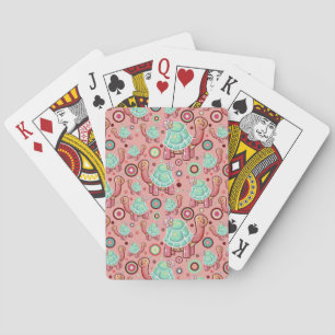 Cute Cartoon Flower Tortoise Playing Cards