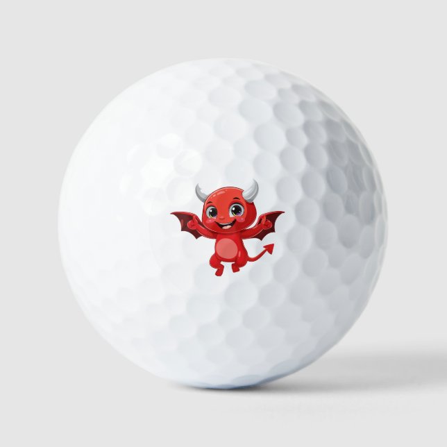 Cute cartoon flying devil golf balls (Front)