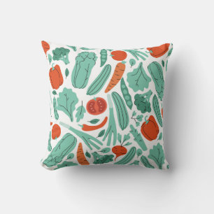 Cute Cartoon Food: Vibrant Vegetables Pattern Cushion