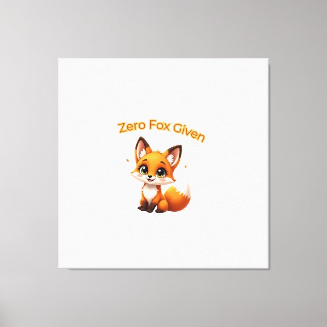 Cute Cartoon Fox – Adorable Kawaii Style Canvas Print (Front)