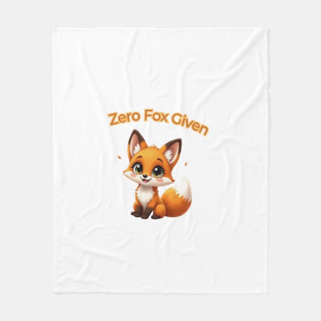 Cute Cartoon Fox – Adorable Kawaii Style Fleece Blanket (Front)