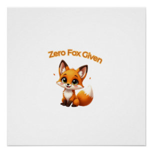 Cute Cartoon Fox – Adorable Kawaii Style Poster