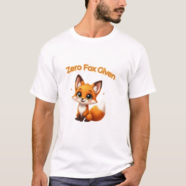 Cute Cartoon Fox – Adorable Kawaii Style T-Shirt (Front)