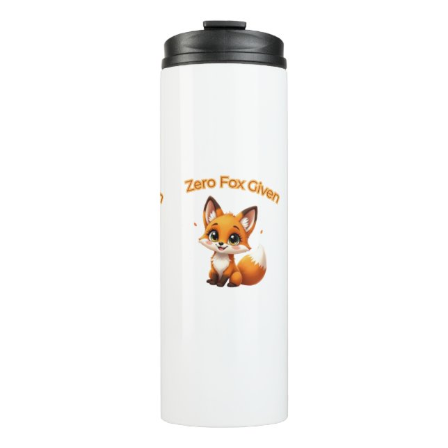Cute Cartoon Fox – Adorable Kawaii Style Thermal Tumbler (Front)