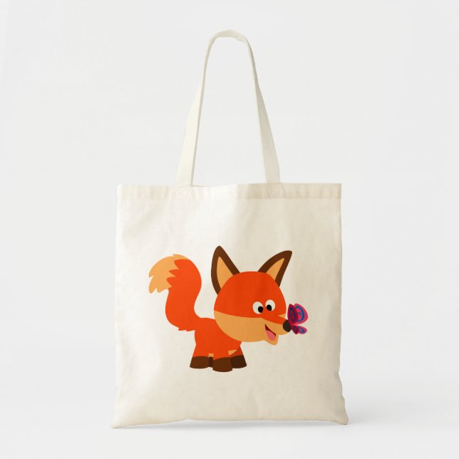 Cute Cartoon Fox  And Butterfly Bag (Front)