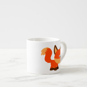 Cute Cartoon Fox And Butterfly Espresso Mug