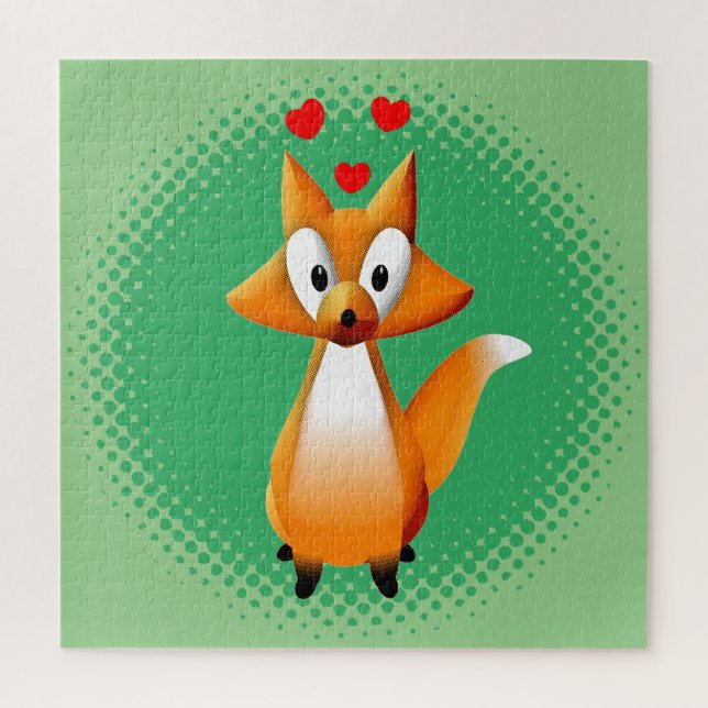 Cute Cartoon Fox Animal Jigsaw Puzzle (Vertical)