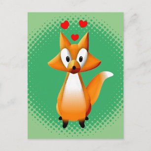 Cute Cartoon Fox Animal Postcard