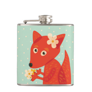 Cute Cartoon Fox Girl Hip Flask