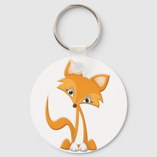 Cute Cartoon Fox Key Ring (Front)