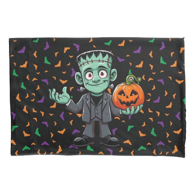 Cute, cartoon Frankenstein's monster Pillowcase (Front)