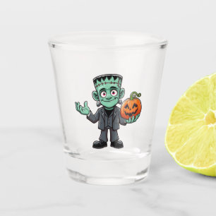 Cute, cartoon Frankenstein's monster Shot Glass