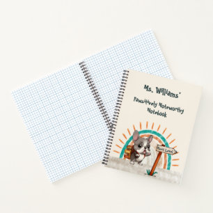 Cute Cartoon French Bulldog Back to School teacher Notebook