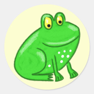 Cute Cartoon Frog Classic Round Sticker