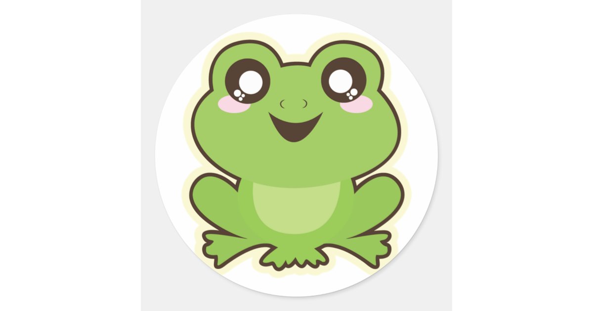 cute cartoon frog classic round sticker zazzle co uk