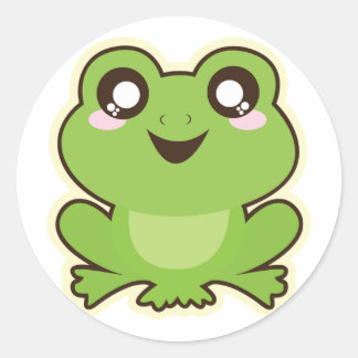 Cute Cartoon Frog Classic Round Sticker