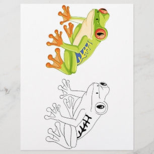 Cute Cartoon frog colouring page