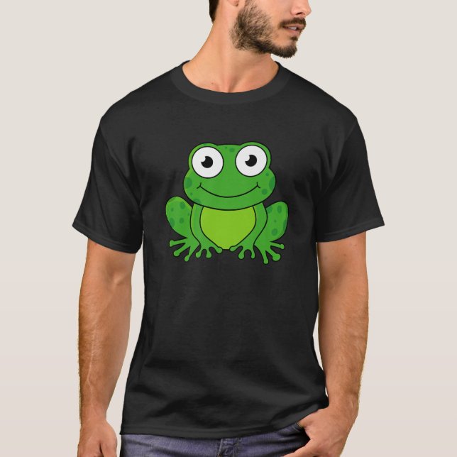 Cute Cartoon Frog Funny Toad Caecilian Croaker Kid T-Shirt (Front)