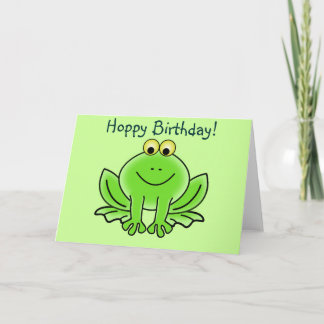 Cute Cartoon Frog Hoppy Birthday Funny Greeting Card