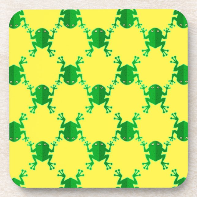 Cute Cartoon Frogs Coaster (Front)