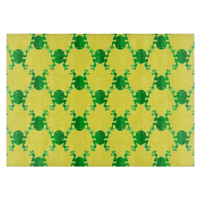 Cute Cartoon Frogs Cutting Board (Front)