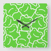 Cute Cartoon Frogs Pattern Green And White