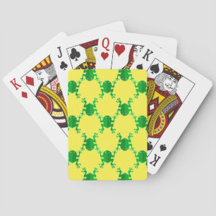 Cute Cartoon Frogs Playing Cards