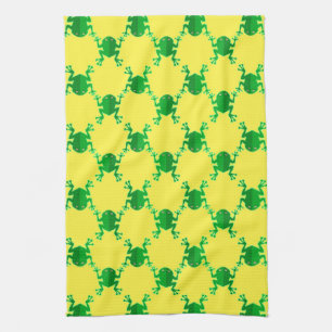 Cute Cartoon Frogs Tea Towel