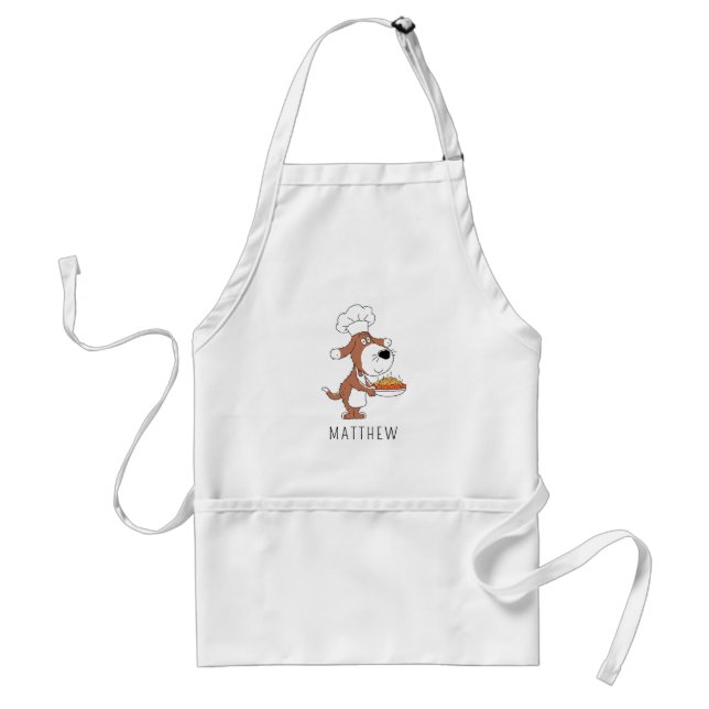 Cute Cartoon Funny Chef Cook Dog Puppy Kitchen Standard Apron (Front)