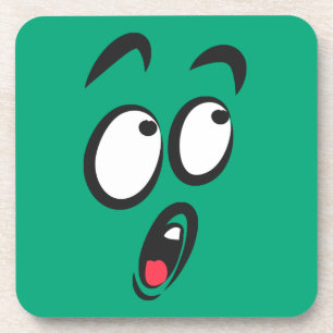 Cute Cartoon Funny Shocked Face Coaster