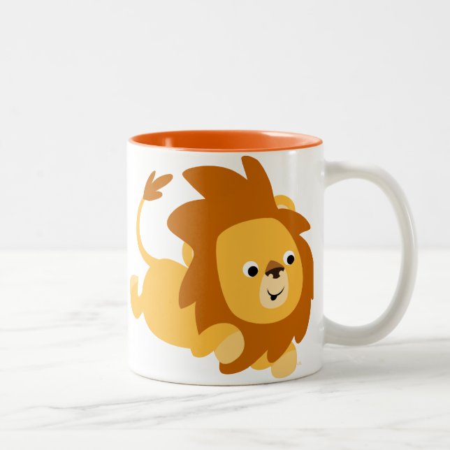 Cute Cartoon Gamboling Lion Mug (Right)