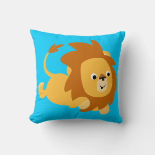 Cute Cartoon Gamboling Lion Pillow