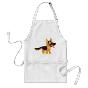 Cute Cartoon German Shepherd Dog Apron