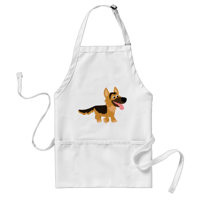 Cute Cartoon German Shepherd Dog Apron (Front)