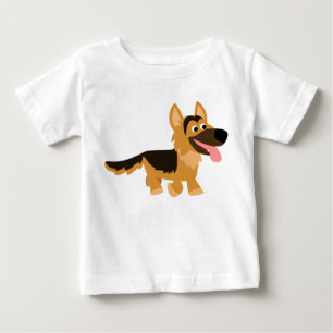 Cute Cartoon German Shepherd Dog Baby T-Shirt
