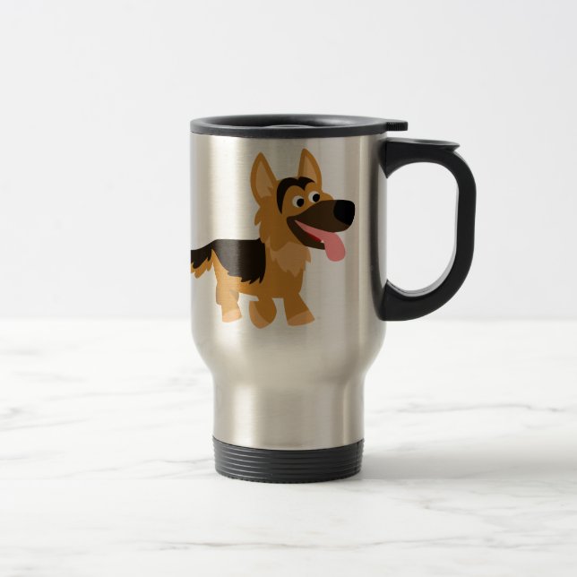 Cute Cartoon German Shepherd Dog Commuter Mug (Right)