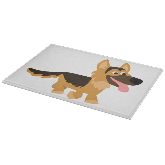 Cute Cartoon German Shepherd Dog Cutting Board (Corner)