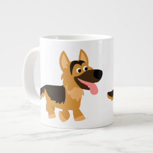 Cute Cartoon German Shepherd Dog Jumbo Mug