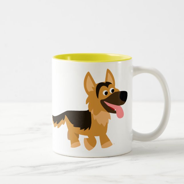 Cute Cartoon German Shepherd Dog Mug (Right)