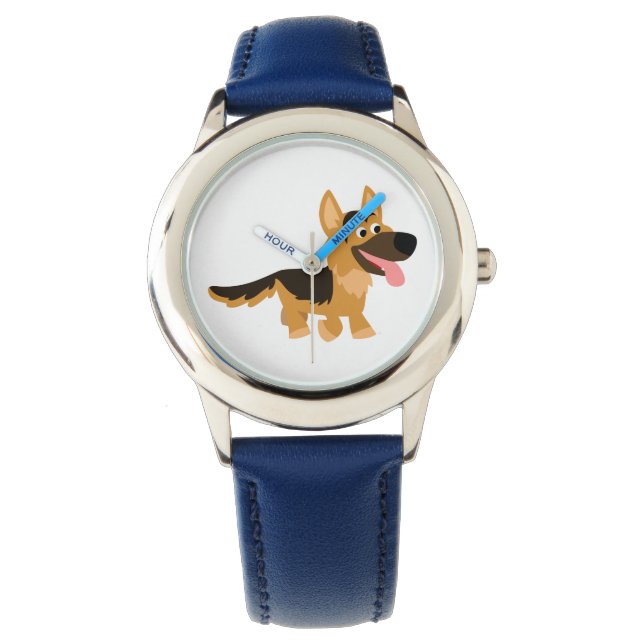 Cute Cartoon German Shepherd Dog Watch (Front)