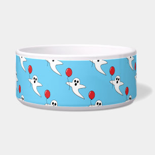 Cute Cartoon Ghost with Red Balloon Pattern