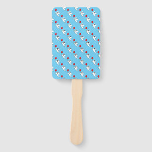 Cute Cartoon Ghost with Red Balloon Pattern Hand Fan