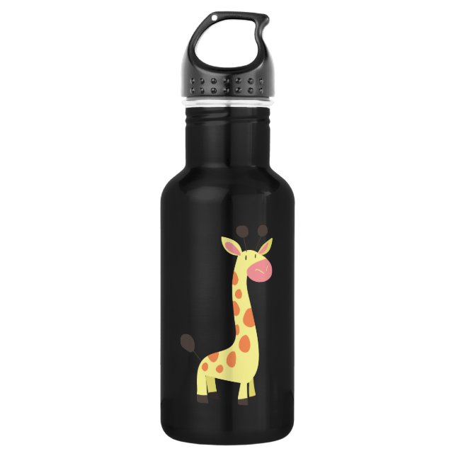 Cute Cartoon Giraffe 532 Ml Water Bottle (Front)