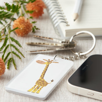 Cute Cartoon Giraffe Acrylic Keychain