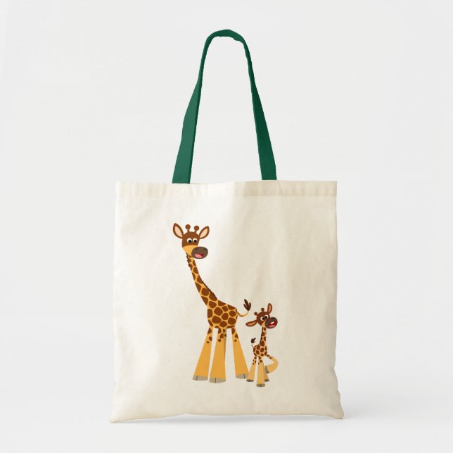 Cute Cartoon Giraffe and Calf  Bag (Front)