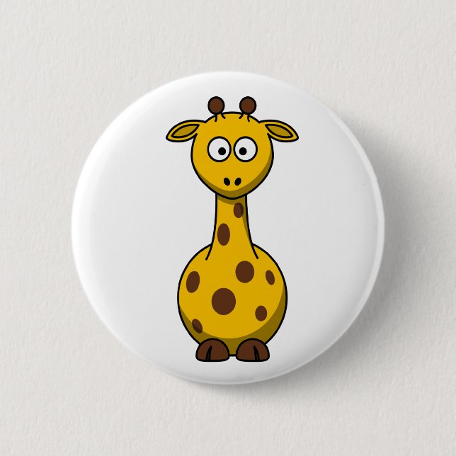 Cute Cartoon Giraffe Clipart 6 Cm Round Badge (Front)